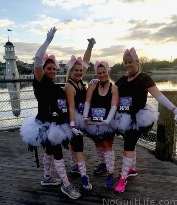Wearing a tutu and channeling my inner Fantasia Ostrich at the 2016 Enchanted 10K 