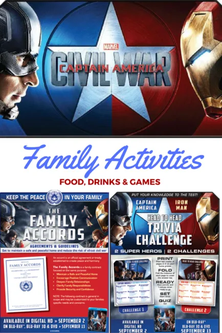 It's time: Captain America: Civil War is coming to Blu-Ray on Sept 13. Marvel & Chris Evans on my home TV? YES PLEASE! Fun Family Activities to get us all excited for this release.