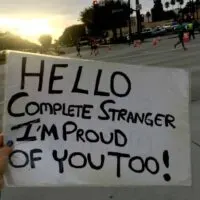 Hello complete stranger, I'm proud of you too! Peggy Sue runDisney race sign