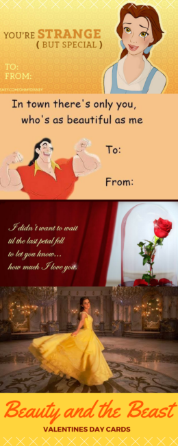 Beauty and the Beast Valentine Cards | Valentine's Day | Cards for Kids