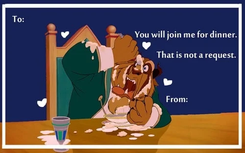 Beauty and the Beast Valentine Cards