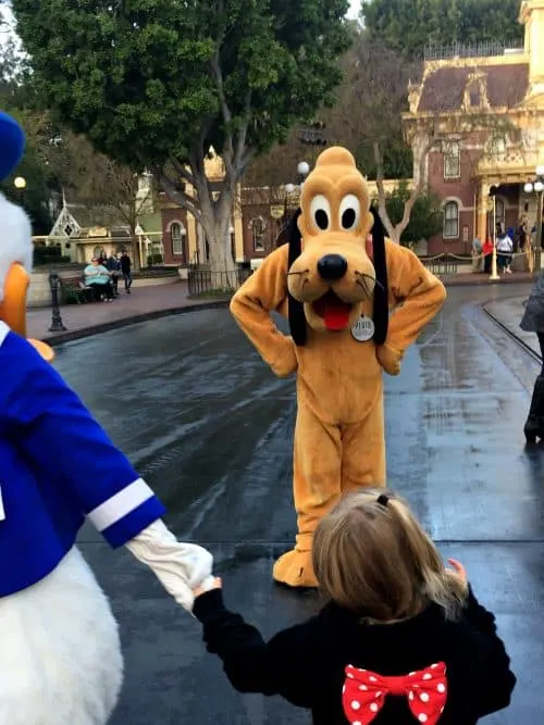 Donald Duck, Pluto and little girl at Disney 