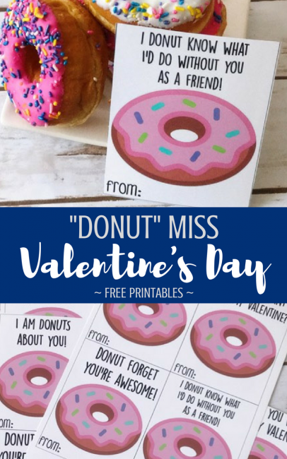 donut free printable valentines cards #Valentines #Valentinesday #Printables #ValentinesCards #Kids