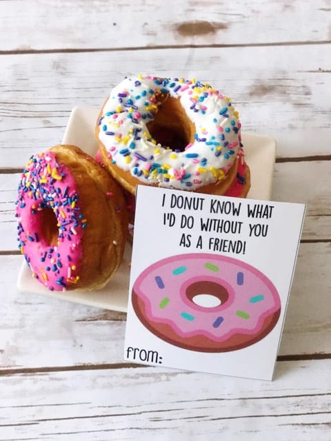 donut valentine printables with a donut 