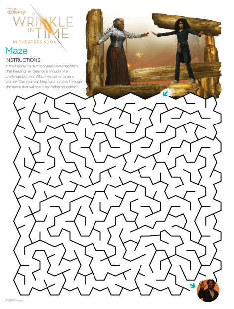 a wrinkle in time pdf maze activity sheet