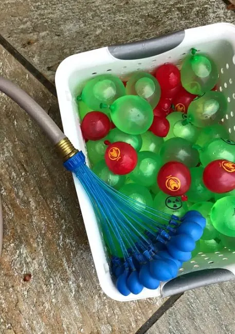 Avengers Water Balloons Filling up for superhero party idea