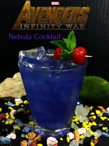 Marvel Avengers Cocktails: the Nebula Chambord cocktail made with vodka, chambord, and rum