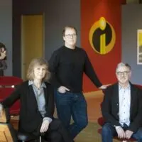 Incredibles 2 Producer Nicole Grindle, Director Brad Bird and Producer John Walker as seen on April 3, 2018 at Pixar Animation Studios in Emeryville, Calif.