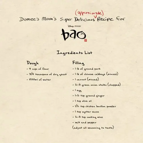 Bao dumplings recipe inspired the Pixar short Bao
