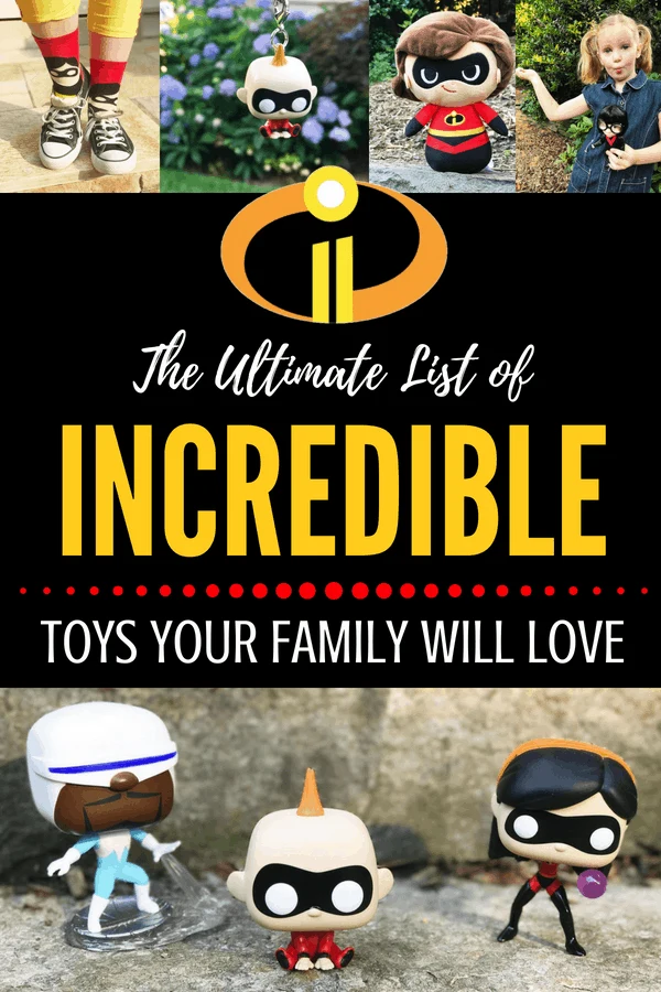 Check out the Incredibles toys ultimate list - your family will love the merchandise and Funko Pop collectibles from the Incredibles 2 movie! #incredibles2 #toys #birthdaypresents #incredibles #disney #pixar #giftideasforkids #giftideas #gifts #christmas #birthdays #birthdaygifts #christmasgifts