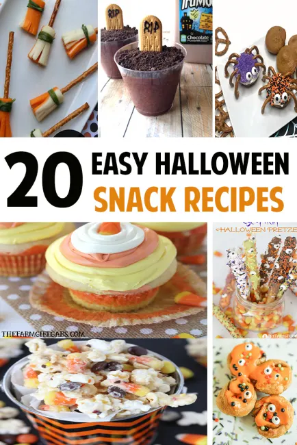 Easy Halloween Snack Recipes for your next Halloween party ideas! #Halloween #halloweensnacks #halloweenrecipes #recipes #snacks #kidssnacks #halloweenparty #halloweenideas #halloweenpartyideas