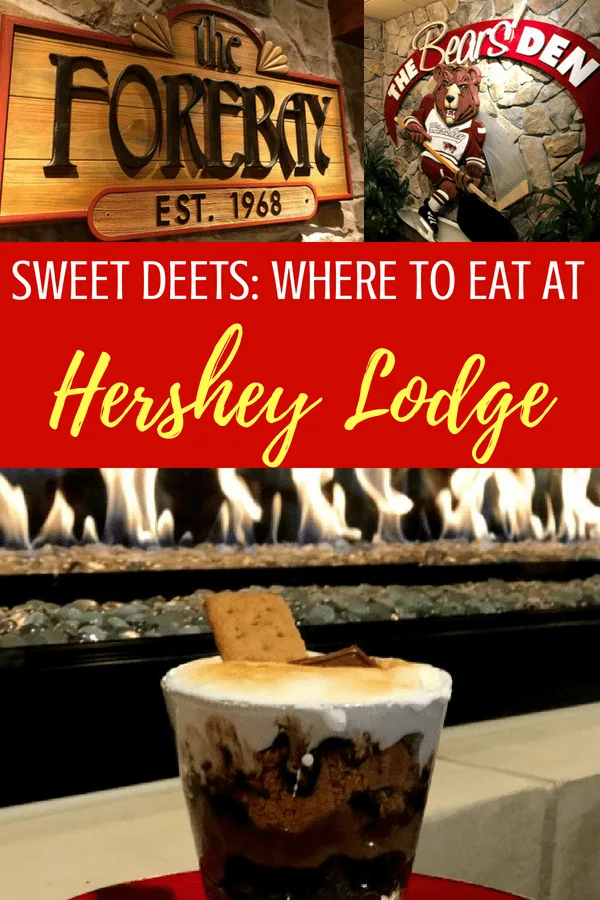 All the sweet deets on the Hershey Lodge restaurants! Family friendly food at Hershey, PA. #Hersheypark #hersheypa #hersheylodge #hershey #food #restaurants 