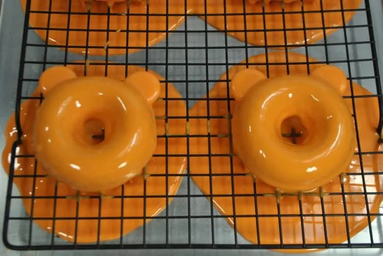 orange iced mickey donuts