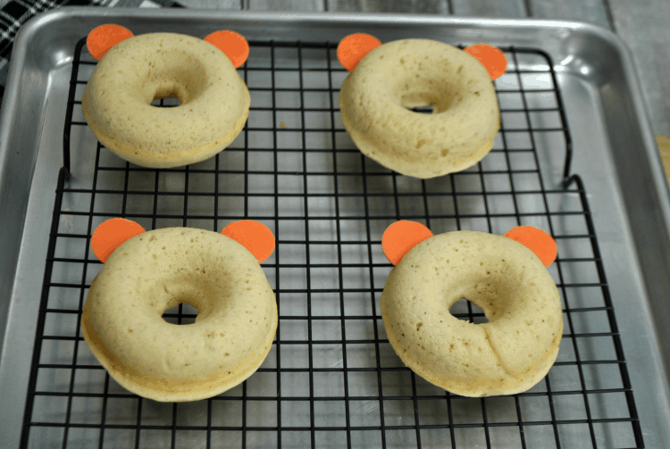 plain donuts with orange mickey ears