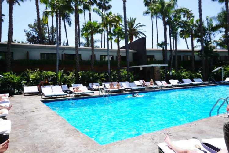 the roosevelt hotel pool and cabanas in hollywood