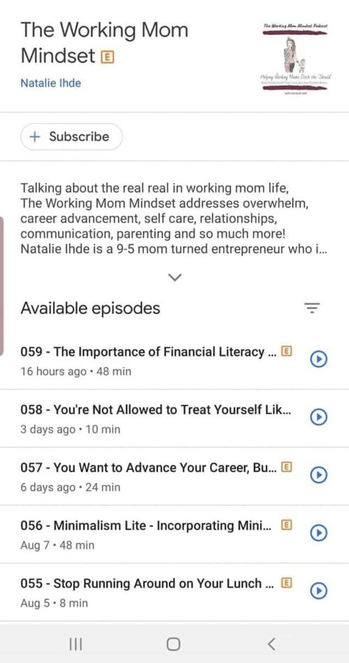 podcast working mom on android
