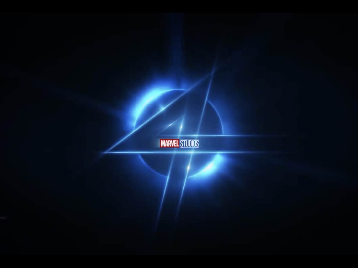 Fantastic Four movie logo with the Marvel Studios logo on one of the lines of the four.