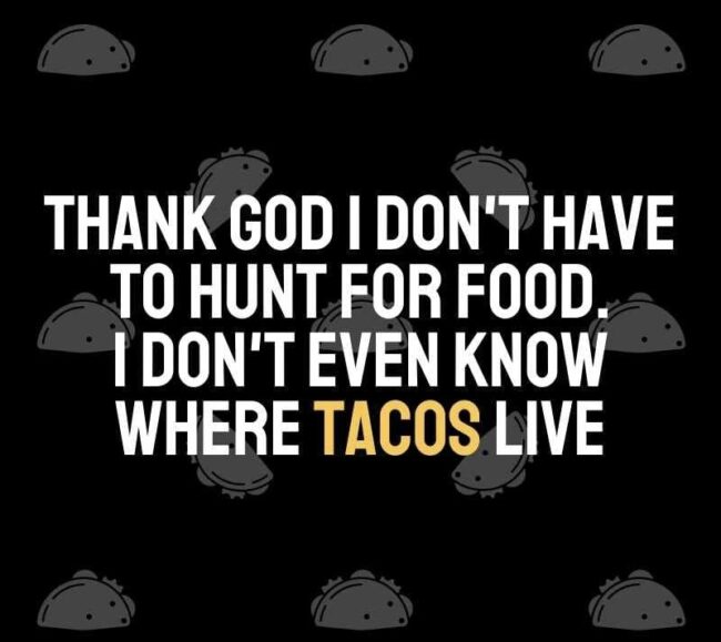 funny taco memes for national taco day. hunting for tacos- doesnt know where tacos live.