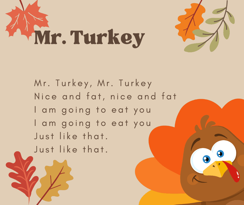 funny thanksgiving poems and songs. Mr. Turkey