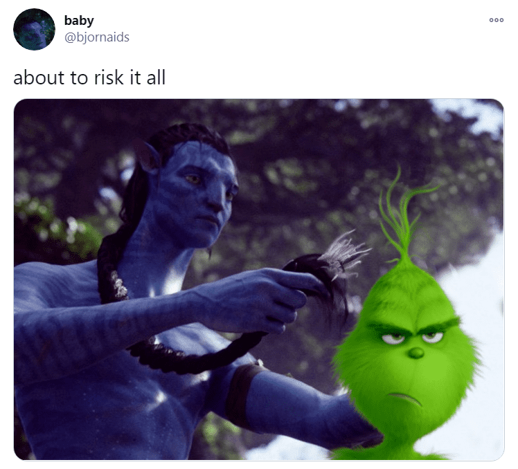 avatar way of water memes from avatar 2. linking up with the Grinch