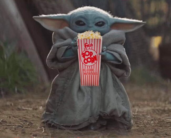 baby yoda popcorn memes