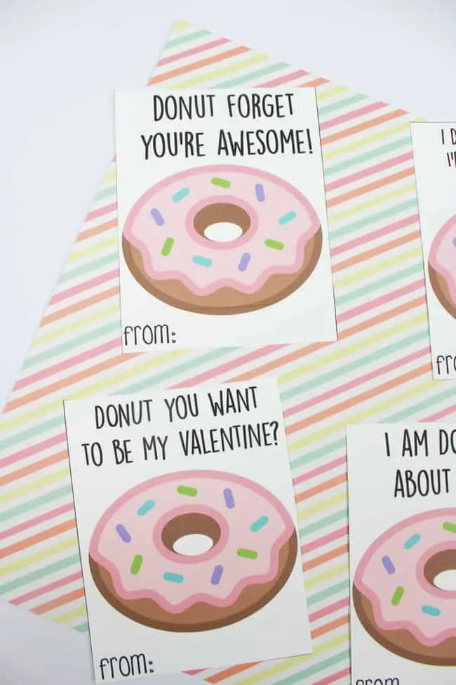 free donut valentine printables (cards for kids classes)