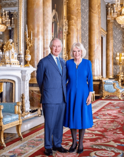 King Charles's coronation day memes. King Charles and Queen Camilla official photo.