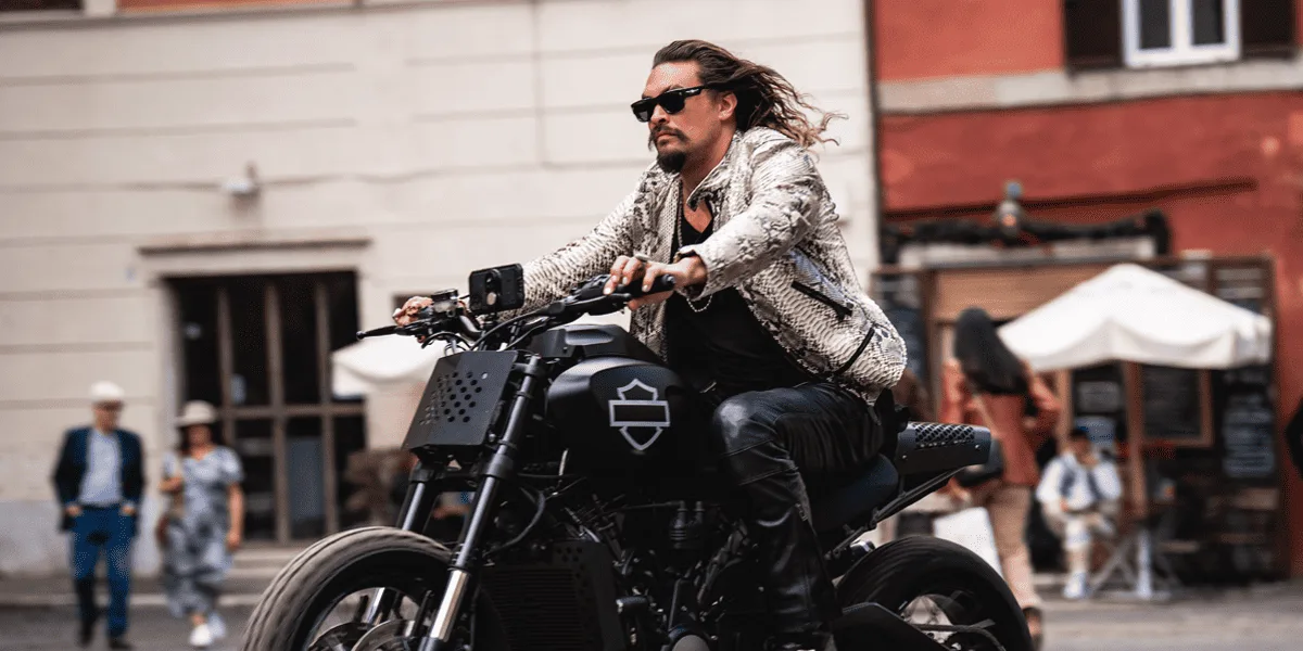 movie quotes from fast x fast and furious saga. Jason Momoa (Dante) on a motorcycle.