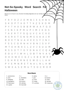 halloween word search printable pdf.